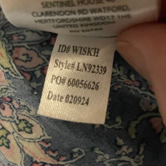 Lauren Ralph Lauren Sleep Shirt Womens XL Blue Paisley Black Label Sleepshirt - Picture 8 of 12